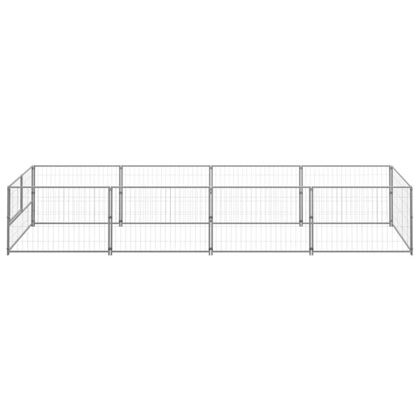vidaXL Dog Kennel Silver 4 m&sup2; Steel
