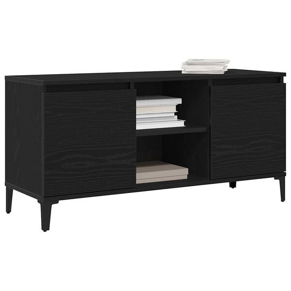 vidaXL TV Cabinet Black Oak 102 x 35 x 50 cm Engineered Wood