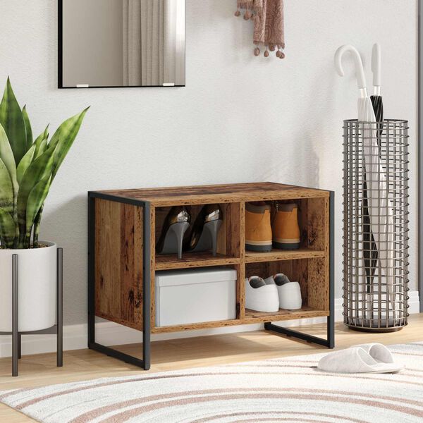 vidaXL Shoe Cabinet Old Wood 60 x 35 x 44 cm Engineered Wood