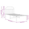 vidaXL Metal Bed Frame without Mattress with Headboard Black 90x200cm