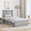vidaXL Bed Frame Grey Sonoma 75 x 190 cm Solid Pine Wood