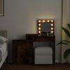 vidaXL Dressing Table with LED Smoked Oak 115x37x110.5 cm