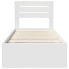 vidaXL Bed Frame with Headboard White 75 x 190 cm Solid Pine Wood