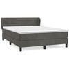 vidaXL Box Spring Bed with Mattress Dark Grey 160x200 cm Velvet
