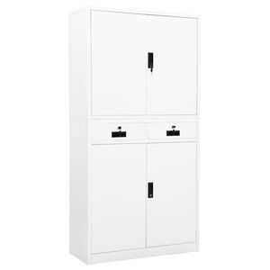vidaXL Office Cabinet White 90x40x180 cm Steel