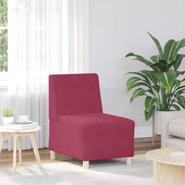 vidaXL Modular Sofa Unit Armless 2 pcs Wine Red 55 x 74 x 82 cm Velvet