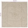 vidaXL Area Rugs Square Natural and White 160 x 160 cm Jute