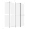 vidaXL 4-Panel Room Divider White 200x220 cm Fabric