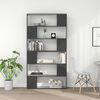 vidaXL Book Cabinet Room Divider High Gloss Grey 100x24x188 cm