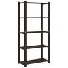 vidaXL 5-Tier Storage Rack Black 80x38x170 cm Solid Wood Pine