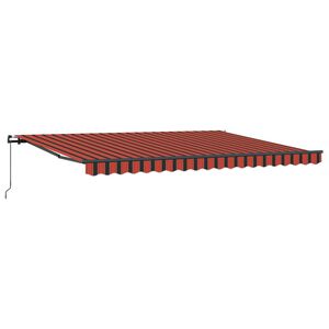 vidaXL Manual Retractable Awning 450x300 cm Orange and Brown