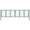 vidaXL Garden Gate Steel 400x125 cm Green