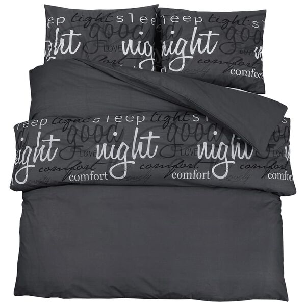 vidaXL Duvet Cover Set Black 220x240 cm Cotton