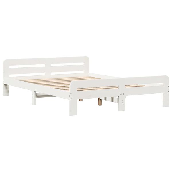 vidaXL Bed Frame without Mattress White 140x200 cm Solid Wood Pine