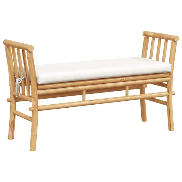 vidaXL Garden Bench with Cushion Brown 110 x 38 x 65cm Bamboo