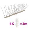 vidaXL 4-row Plastic Bird & Pigeon Spikes Set of 6 3 m