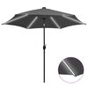 vidaXL Garden Parasol with LED Lights and Aluminium Pole 300 cm Anthracite