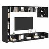 vidaXL TV Cabinet Set Wall-mounted 9 pcs Black Oak Engineered Wood