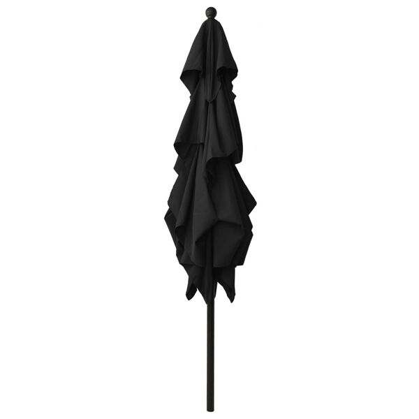 vidaXL 3-Tier Garden Parasol with Aluminium Pole Black 2.5x2.5 m