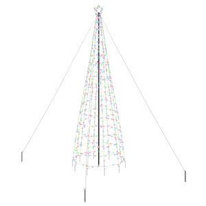 vidaXL LED Christmas Tree with Ground Spikes Multicolour 400 cm Iron