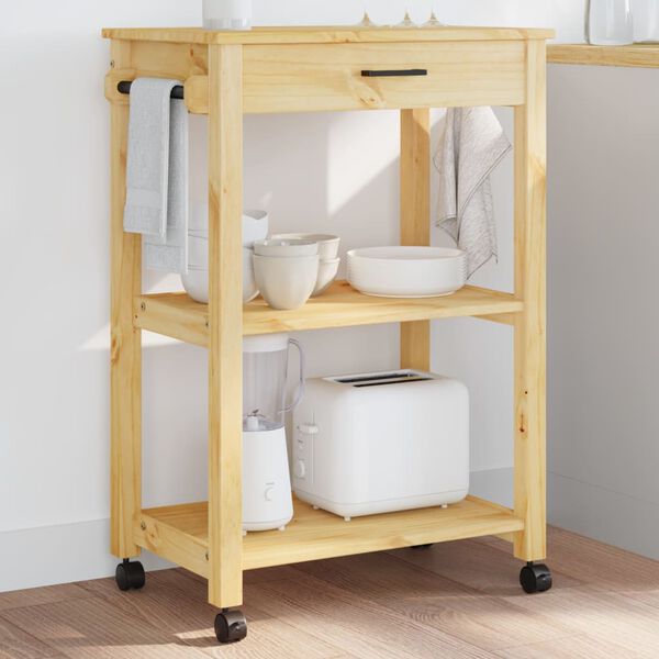 vidaXL Kitchen Trolley MONZA 60x40x88.5 cm Solid Wood Pine