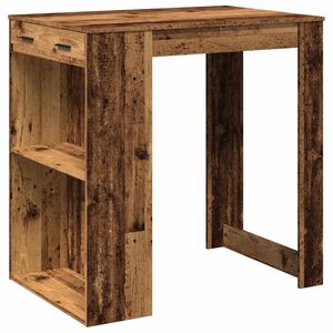 vidaXL Bar Table Old Wood 102x70x103.5 cm Engineered Wood