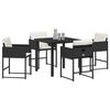vidaXL Garden Dining Set 5 pcs Black Poly Rattan