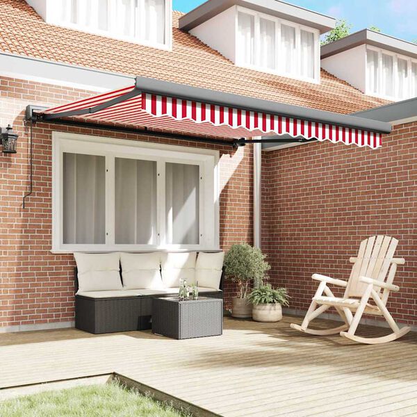 vidaXL Awning Red and White 350 x 250 x 165 cm Polyester and Aluminium