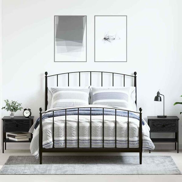 vidaXL Bedside Cabinet with Drawer 2 pcs Black oak 40 x 42 x 45 cm