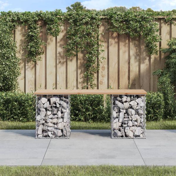 vidaXL Garden Bench Gabion Design 103x31x42 cm Solid Wood Pine