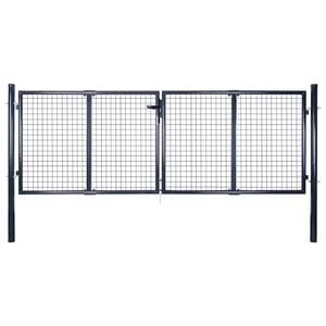 vidaXL Mesh Garden Gate Galvanised Steel 300x75 cm Grey