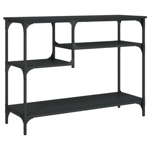 vidaXL Console Table with Shelves Black 100x35x75 cm