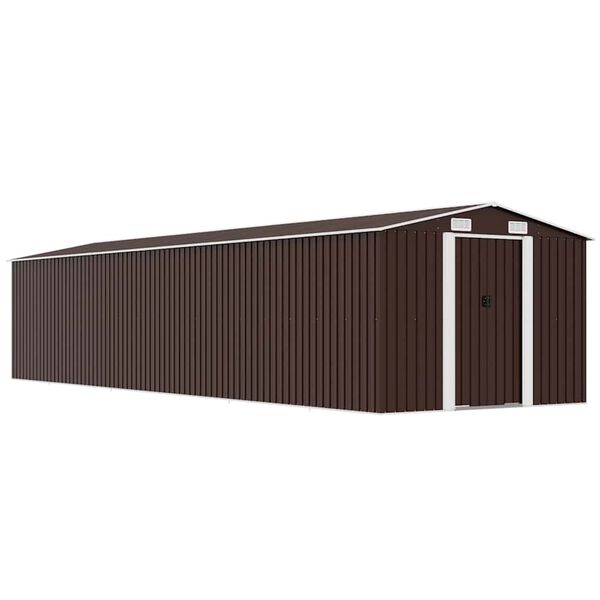 vidaXL Garden Shed Brown 257x990x181 cm Galvanised steel
