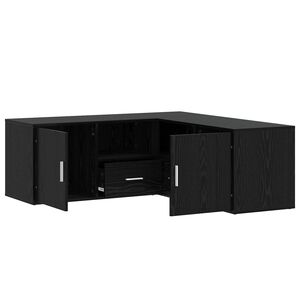 vidaXL Corner Cabinet Black Oak 200 x 40 x 45 cm Engineered Wood