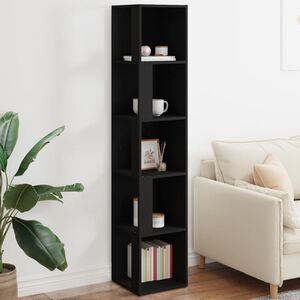vidaXL Corner Cabinet Black 33x33x164,5 cm Engineered Wood