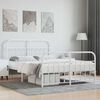 vidaXL Metal Bed Frame without Mattress with Footboard White 140x190cm