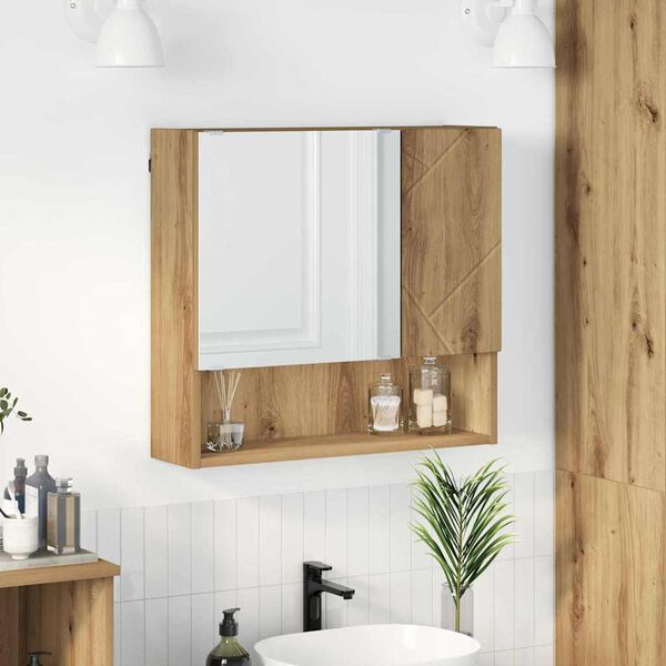 vidaXL Mirror Cabinet Artisan Oak 59 x 17 x 55 cm Engineered Wood