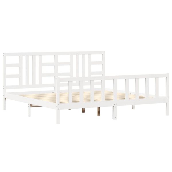 vidaXL Bed Frame without Mattress White 200x200 cm Solid Wood Pine