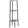 vidaXL 3-Tier Corner Shelf Dark Brown and Black 45.5x31.5x120 cm