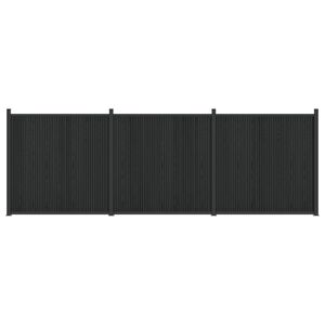 vidaXL Fence Panel 3 pcs WPC and Aluminium Black