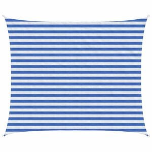 vidaXL Sunshade Sail Blue and White 2.5 x 3.5 m HDPE