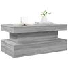 vidaXL Coffee Table with LED Lights Grey Sonoma 90x50x40 cm