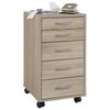 FMD Mobile 5 Drawer Cabinet Oak