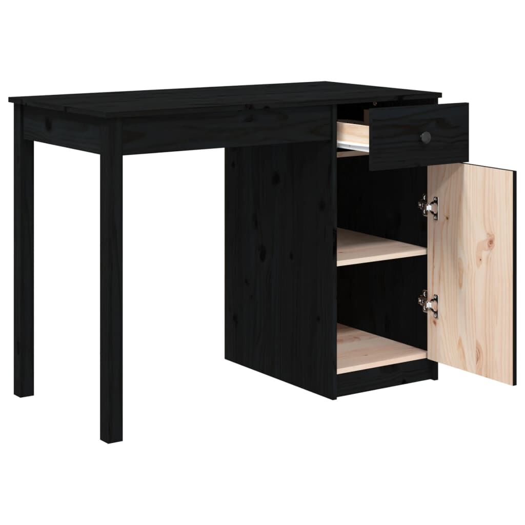 Solid black desk hotsell