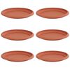 vidaXL Round Flower Tray 6 pcs Brick Red &Oslash; 17.5 x 2 cm Plastic