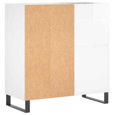 vidaXL Record Cabinet High Gloss White 84.5x38x89 cm Engineered Wood