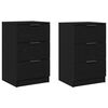 vidaXL Bedside Cabinet 2 pcs Black Oak 40 x 65 x 65 cm Engineered Wood