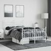 vidaXL Metal Bed Frame without Mattress with Footboard White 120x200cm