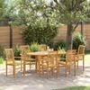 vidaXL Garden Dining Set 7 pcs Brown Solid Teak wood