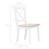 vidaXL Dining Chairs 6 pcs White and Light Wood Solid Rubber Wood